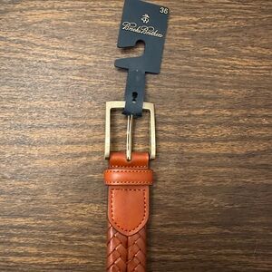 Brooks Brothers Brown Braided Leather Belt